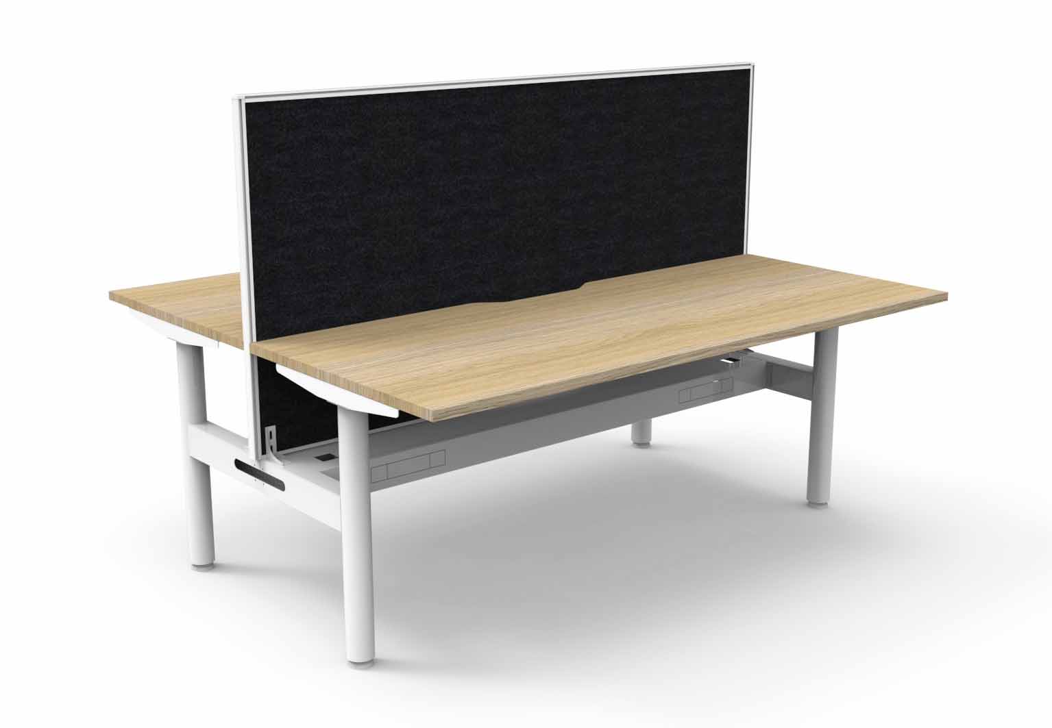 Halo Static 2 Person Double Sided Workstation - with Screen